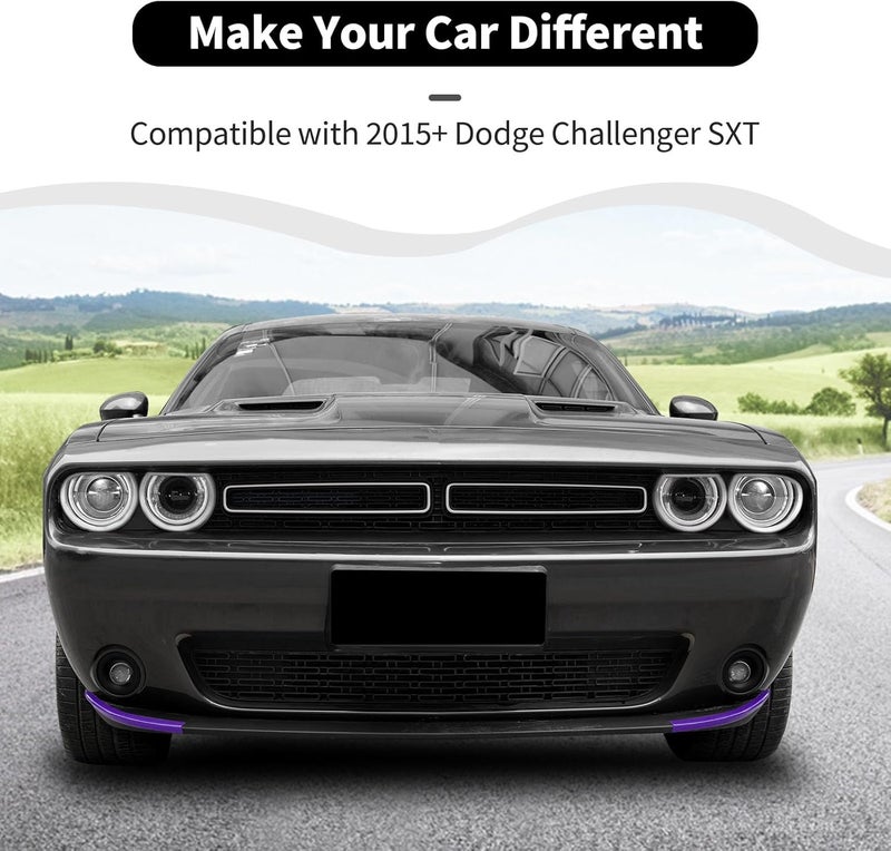 HTHE Purple Front Shovels Cover Front Deflector Spoiler Bumper Lip Body Shovels Bumper Compatible with 2015+ Dodge Challenger SXT Exterior Accessories - Image 3